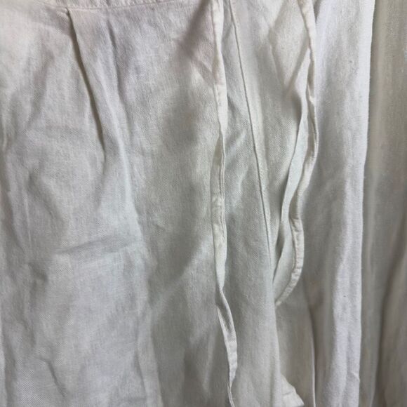 Per se white linen blend wide leg boho beach pants 1X plus size - Picture 3 of 10